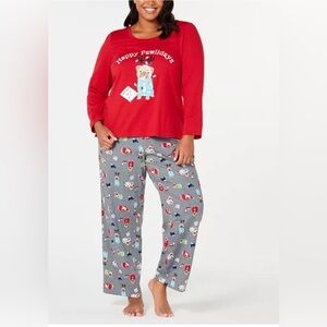 Christmas Womenś Pajama Happy Pawlidays Plus Size XXLARGE